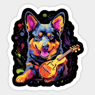 Australian Cattle Dog Playing Violin Sticker